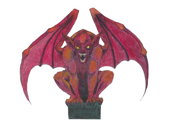 Gargouille red dragon from french legend