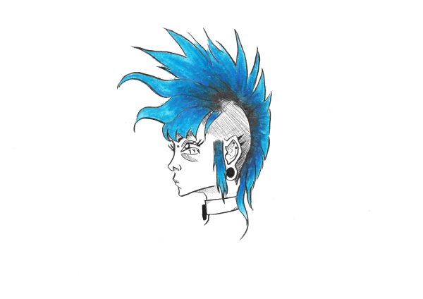 Punk blue figure